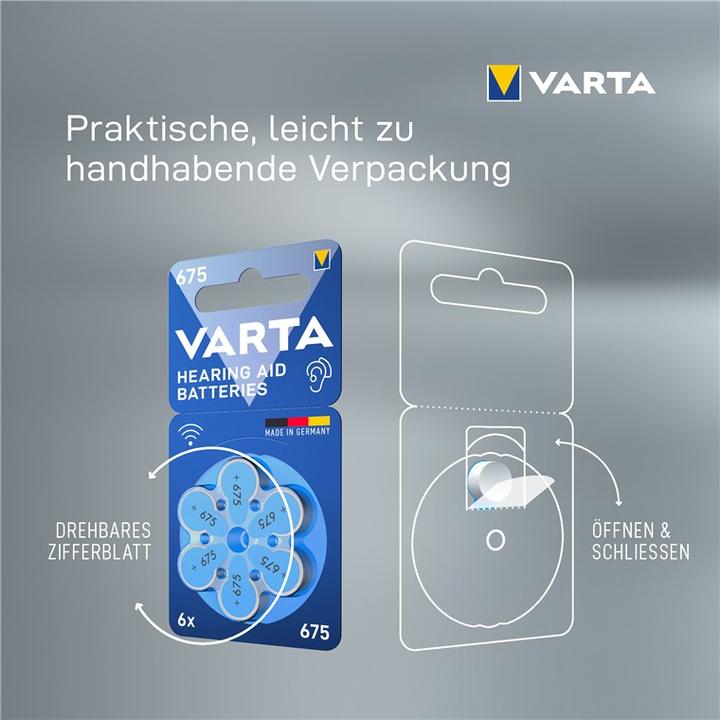 Produktbild Varta Hörgerätebatterie 675 6 Stück (6 Stk., 675, 640 mAh)
