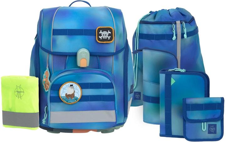 Immagine prodotto Lässig Schulrucksack-Set Boxy, Grün / Blau (21 l)