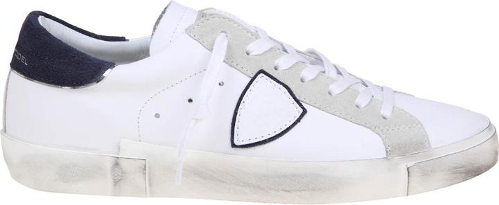 Philippe Model prsx low sneakers in white/blue leather (42)