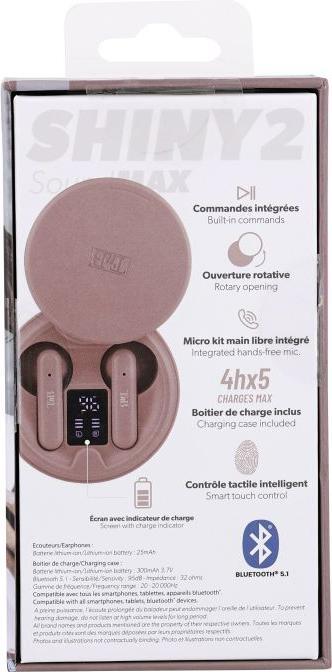 Produktbild T'nB TNB SHINY 2 True Wireless Kopfhörer Pink (20 h, Kabellos)