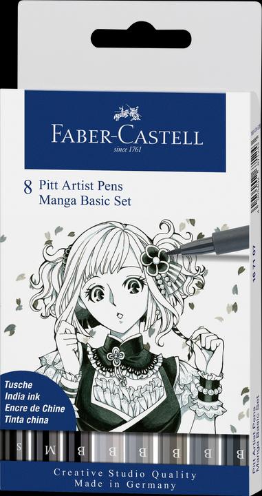 Immagine prodotto Faber-Castell Penna Artista MANGA Pitt (Grigio, Nero, 8 x)