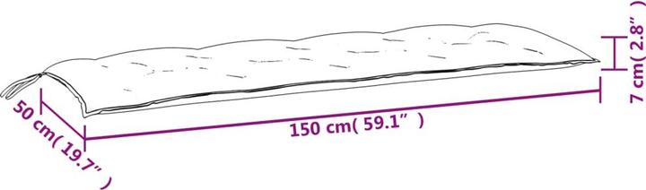 Image du produit VidaXL Housse de banc de jardin en tissu (150 x 50 x 7 cm)