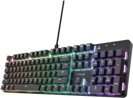 Trust GXT 871 Zora Tastatur Gaming USB QWERTY US Englisch Schwarz (US, Cablato)