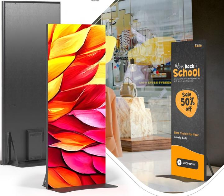 Image du produit DSS Indoor LED Stele Portrait Eco, 85", schwarz