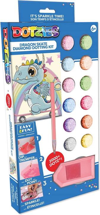 Actual product image Diamond Dotz Diamond Painting dragon on skateboard