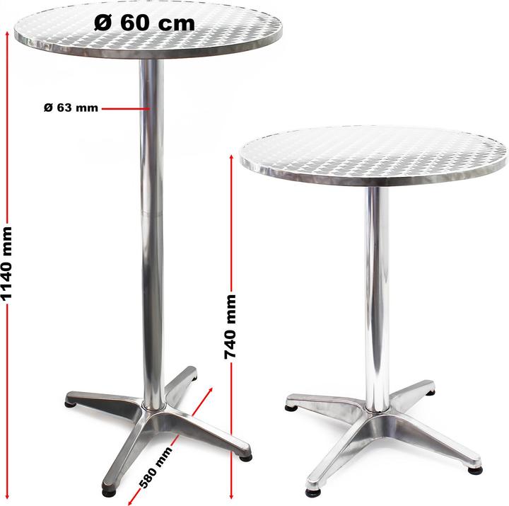 Immagine prodotto Wiltec Tavolo da bistrot (60 x 60 x 74 cm)