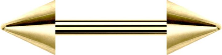 Produktbild Star Piercing Barbell vergoldet mit zwei Cones (ohne Messing, Titan G23)