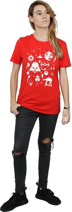 Actual product image Star Wars Womens/Ladies Christmas Decorations Cotton Boyfriend T-Shirt (S)