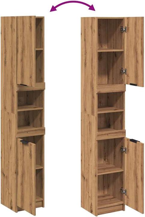 Produktbild VidaXL Badschrank Artisan-Eiche 32x34x188,5 cm Holzwerkstoff