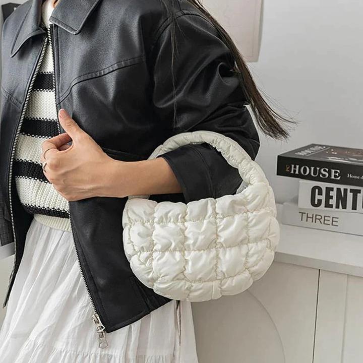 Image du produit Only-Bags.Store Mini-sac Cercle matelassé Téléphone Pourpre Élégant Violet Nylon souple Rembourré