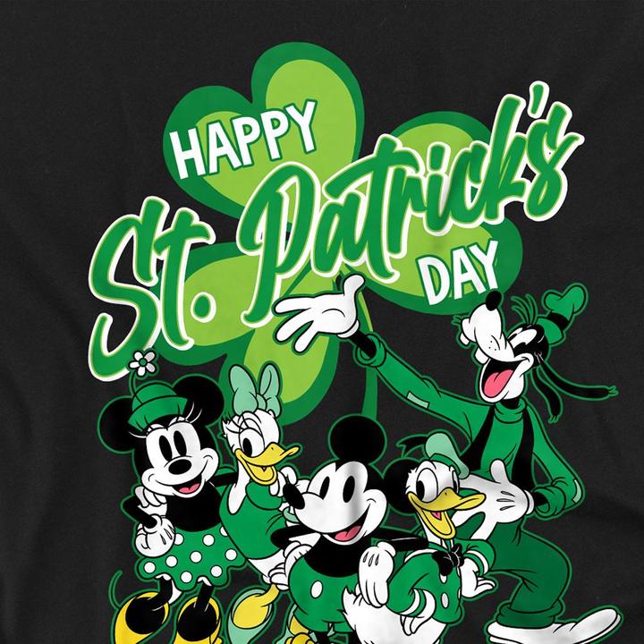 Actual product image Mickey Mouse Unisex Adult Minnie Goofy Donald St Patricks Day T-Shirt (M)