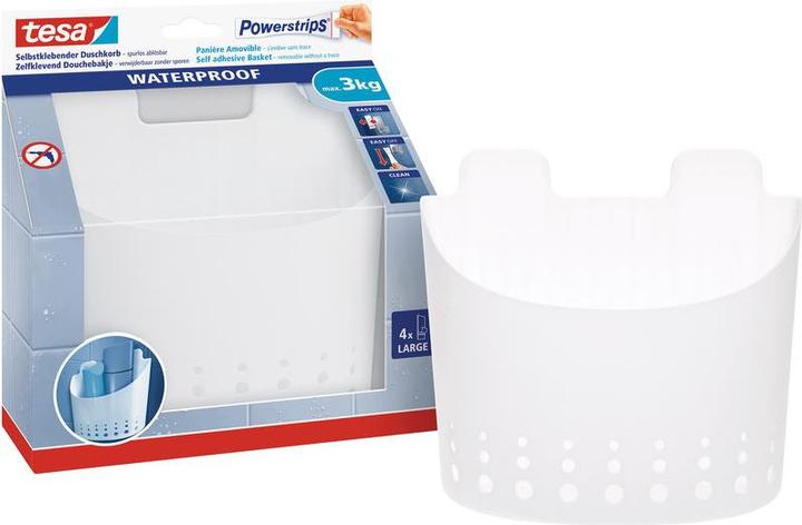Produktbild tesa Powerstrips Waterproof Duschkorb (23 x 10 x 22 cm)