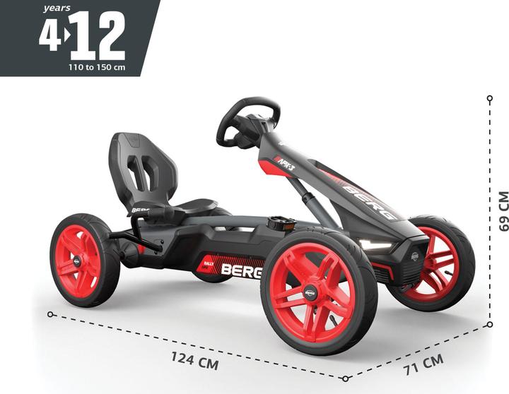Produktbild BERG Pedal-Gokart RALLY APX Raudon BFR-3 4-12 Jahre bis 60 kg