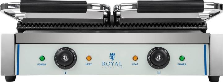 Actual product image Royal Catering Double Contact Grill - Ribbed - 2 x 1,800 W