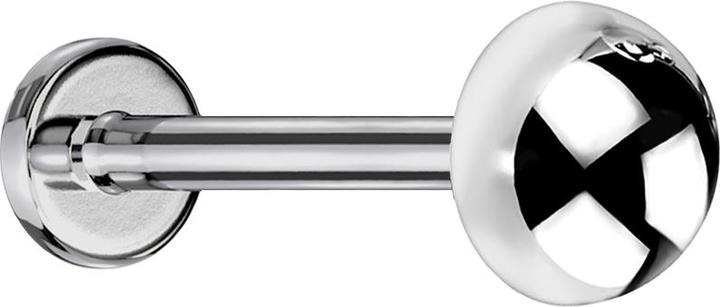 Immagine prodotto Star Piercing Micro Labret con filettatura interna e cupola d'argento (senza ottone, Titanio G23)