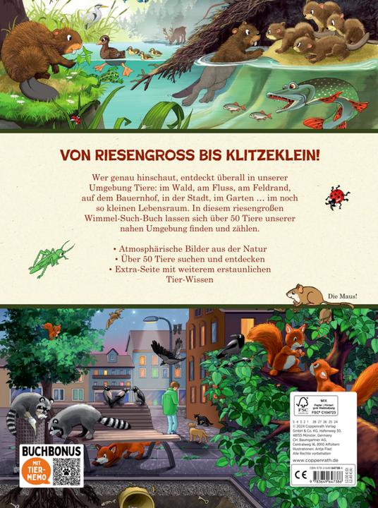 Image du produit Mein riesengrosses WimmelSuchBuch: Tiere über und unter der Erde (Allemand, AntjeFlad, 2024)