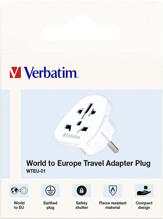 Produktbild Verbatim World to Europe Travel Adapter Plug