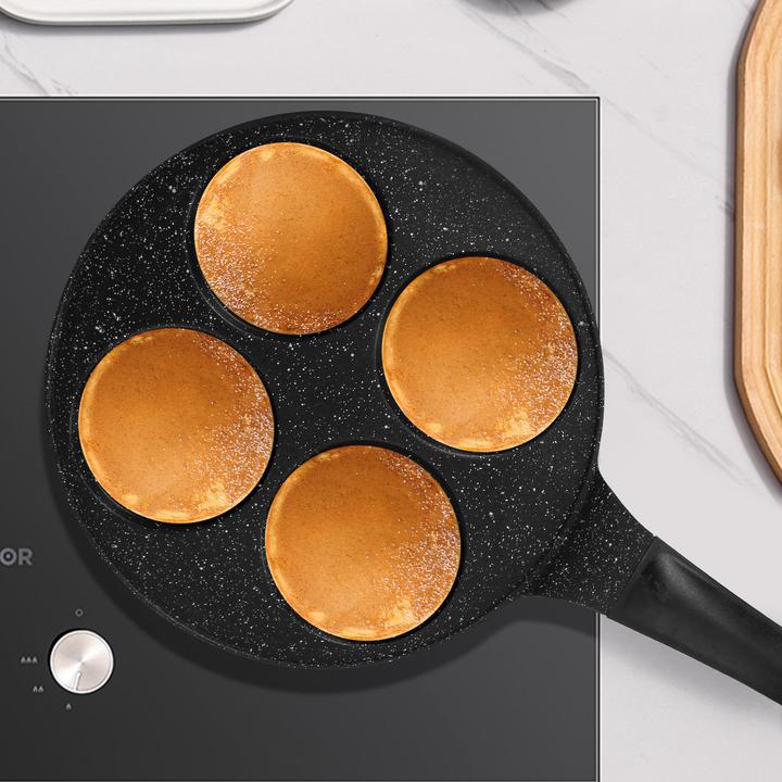 Actual product image Cheffinger Pancake pan 26 cm for 4 people Marble-coated with ergonomic handle (26 cm, Crêpe pan)