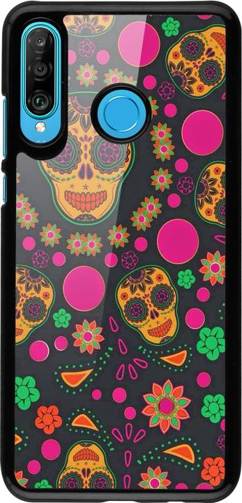 Actual product image PhoneLook Cover Halloween 22 colourful mexican skulls (Huawei P30 Lite)
