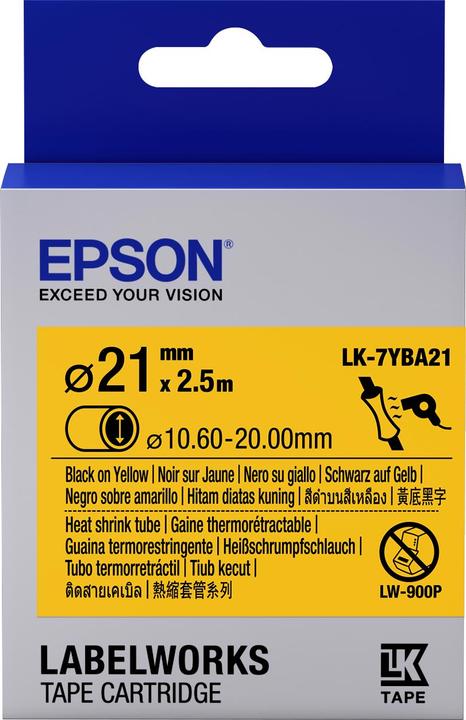 Actual product image Epson LABEL CASSETTE LK-7YBA21 (2.10 cm, Yellow)