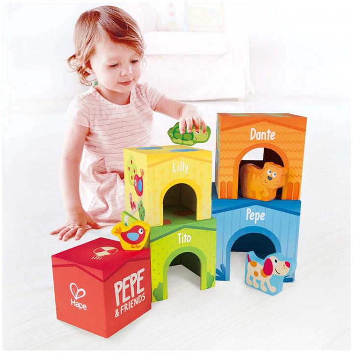 Actual product image Hape Pepe & Friends stacking tower