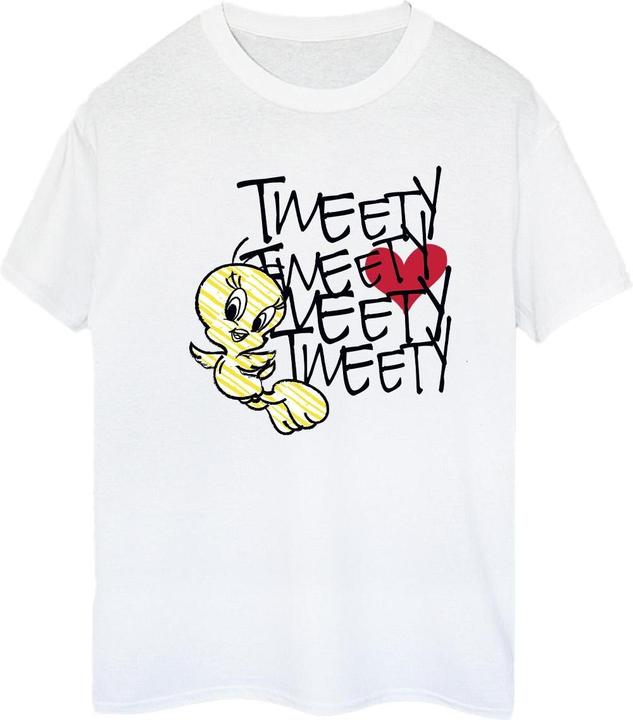 Actual product image Looney Tunes Womens/Ladies Tweety Love Heart Cotton Boyfriend T-Shirt (M)