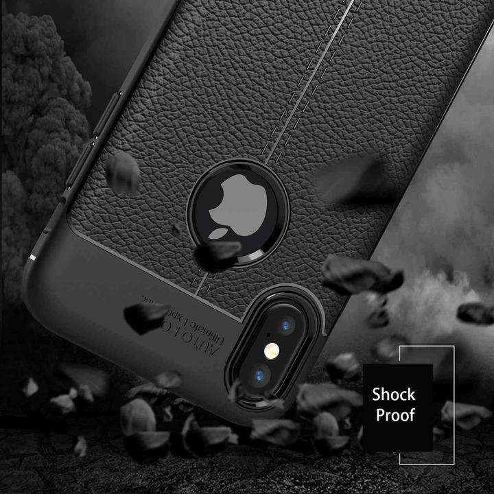 Actual product image Cadorabo TPU Cover Faux Leather Structure (Apple iPhone X)