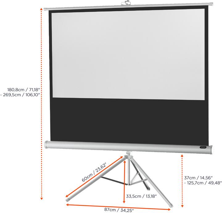 Actual product image Celexon Economy tripod screen - Projection screen with tripod - 181 cm (71") (71.26", 16:9)