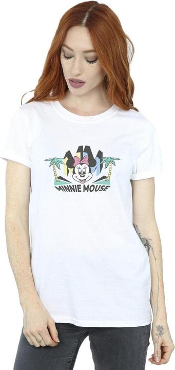 Actual product image Disney Womens/Ladies Minnie MM Palm Cotton Boyfriend T-Shirt (L)