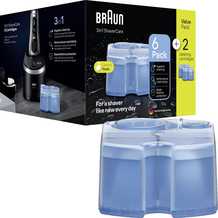 Image du produit Braun Braun CCR 6+2 Station de nettoyage pour rasoirs Cartouches de recharge (8 x)
