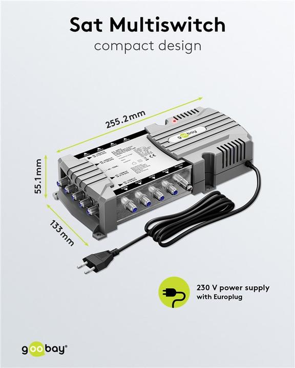 Image du produit Goobay Commutateur multiple satellite 5 entrées/8 sorties (Multi commutateur)