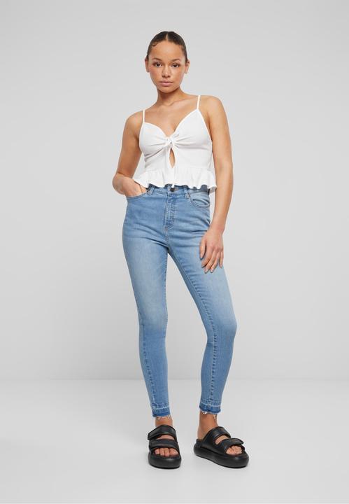 Actual product image Urban Classics Ladies Waffle Pique Ruffle Top - 137877 (XS)