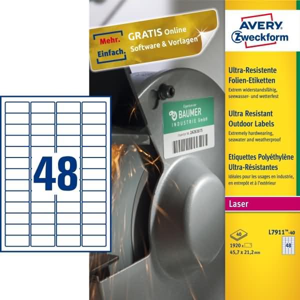 Actual product image Avery Zweckform Ultra-Resistant Labels