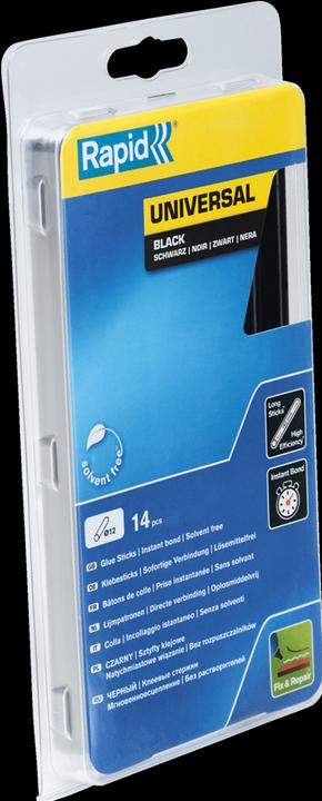 Actual product image Rapid Universal black glue sticks Ø12x190mm 14 pieces