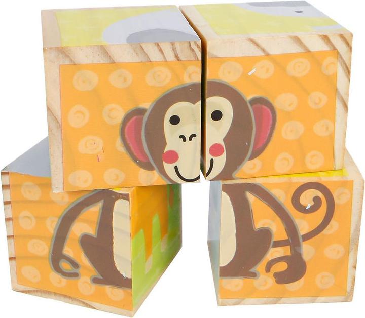 Immagine prodotto Puzzle di costruzioni in legno con animali FSC, 4 pezzi.