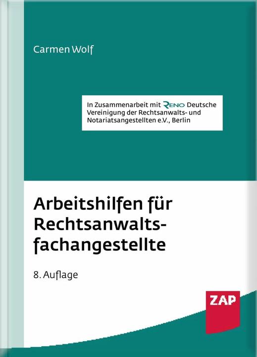 Actual product image Arbeitshilfen für Rechtsanwaltsfachangestellte (German, Carmen Wolf, 2023)