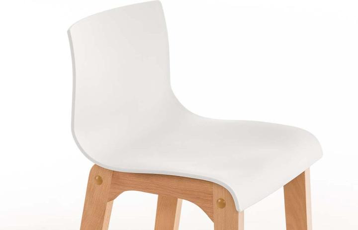 Actual product image CLP Barstool Hoover Natura 4-legged frame, white