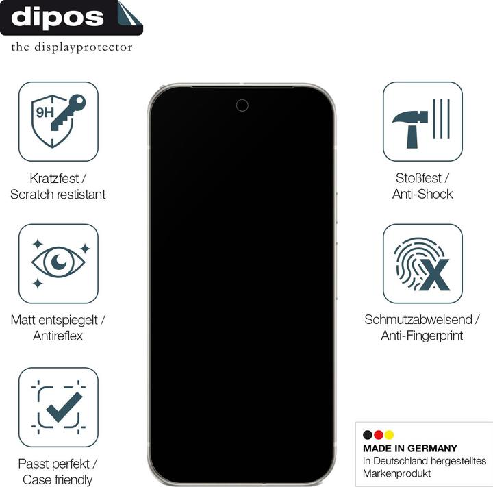 Produktbild Dipos Anti-Shock Displayschutz Matt 9H (1 Stück, Google Pixel 9a)