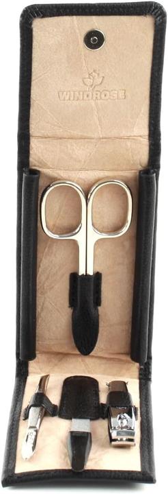 Produktbild Windrose 803867.08 - 4-teilig Maniküretui Beluga schwarz (Leder)