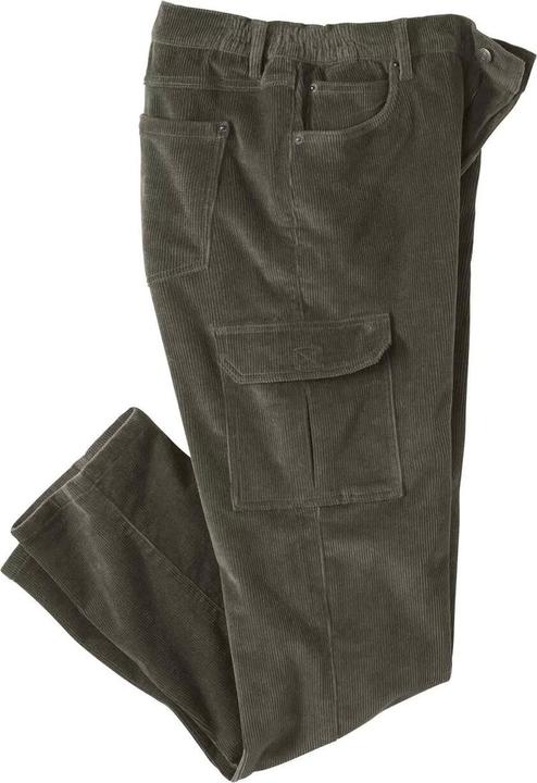 Actual product image Atlas For Men Mens Corduroy Elasticated Waist Cargo Trousers (42)