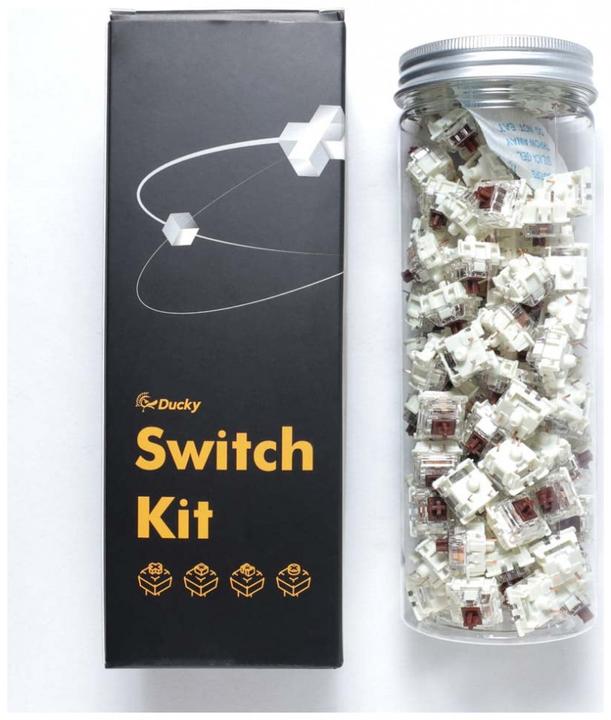 Immagine prodotto Ducky Interruttori Gateron G Pro Brown RGB, meccanici, a 3 pin, tattili, stelo MX, 55g - 110 pezzi