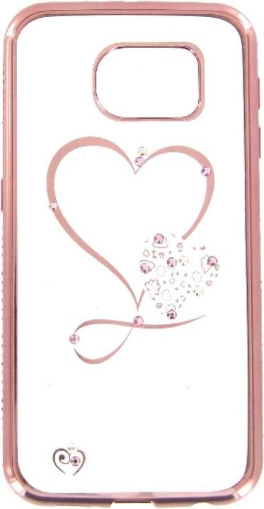Actual product image OEM TPU Case Bling Heart for Samsung Galaxy S6 rose gold (Samsung Galaxy S6)