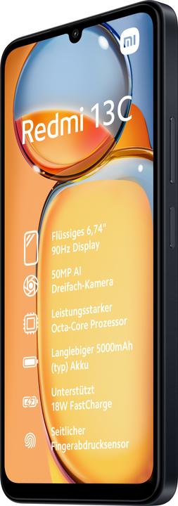 Actual product image Xiaomi Redmi 13C (128 GB, Midnight Black, 6.74", Dual SIM, 50 Mpx, 4G)