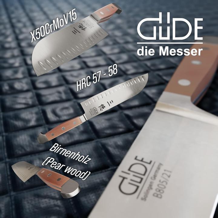 Produktbild Güde Santoku Messer, Kulle, Serie Alpha, Griff Birnenholz (18 cm)