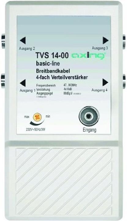 Immagine prodotto Axing Amplificatore di distribuzione CATV TVS 14-00 4 volte (Telecomando originale)