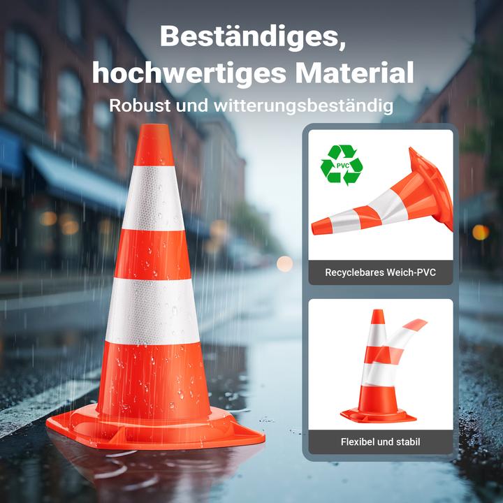 Produktbild Wiltec Verkehrskegel 50cm Leitkegel Strassen Pylon Warnhütchen Warnkegel aus PVC