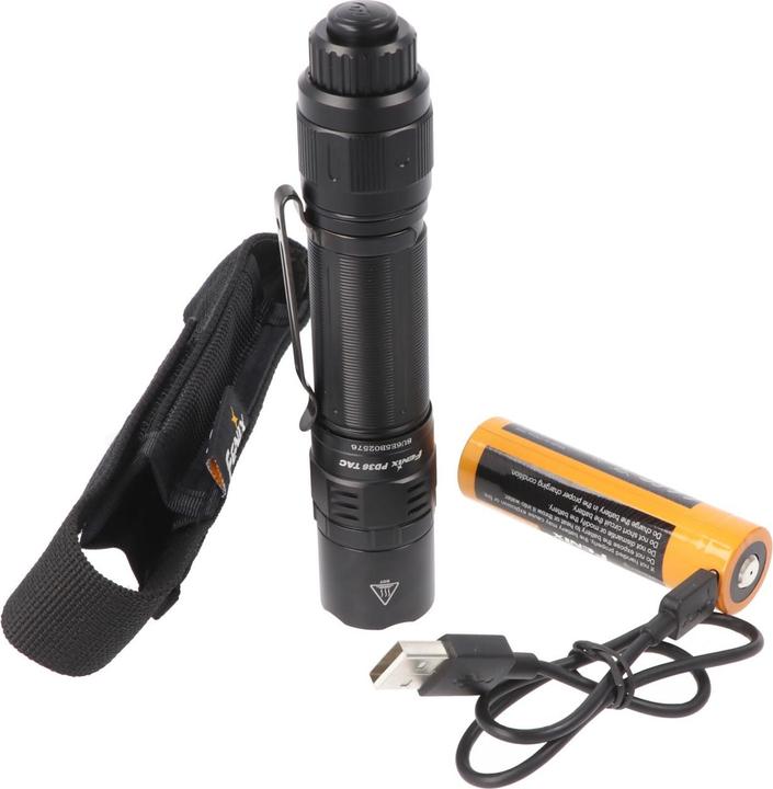 Produktbild Fenix PD36 TAC LED-Taschenlampe, mit Einhanddrehschalter, inklusive Akku