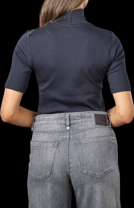 Actual product image Marc O'Polo Short Sleeve T-Shirt Stand-Up Collar Deep Blue S (XS)
