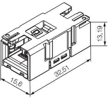 Actual product image Weidmüller IE-BI-RJ45-C - Flat - RJ-45 - Female - Female - 10GBase-T