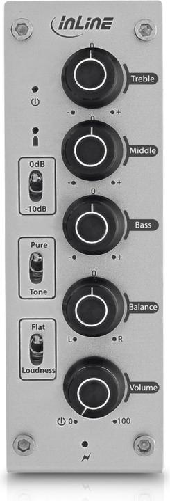Actual product image InLine AmpEQ mobile (Tone control, gain switch, USB-DAC, Display, Microphones)